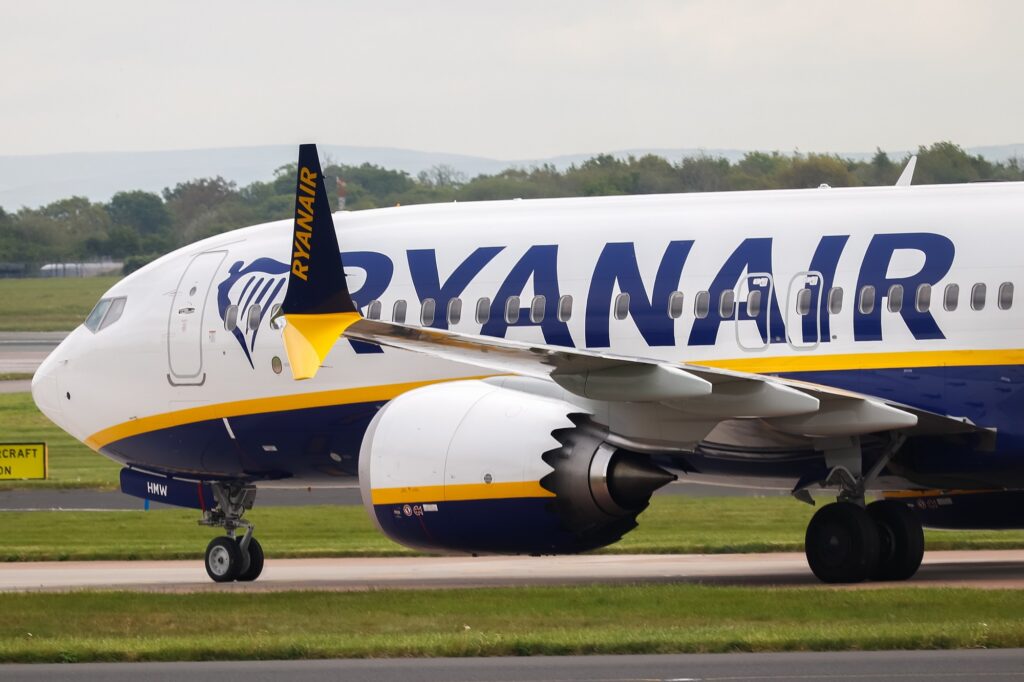 Ryanair Boeing 737 MAX at Manchester Airport MAN Ryanair and CFM International agreed on a deal for the LEAP 1 B to power the airline's newest order for 150 Boeing 737 MAX aircraft